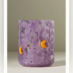 Pair Of Anthropologie Juice Icon Glass Lavender Mystic Moon Cups NIB
